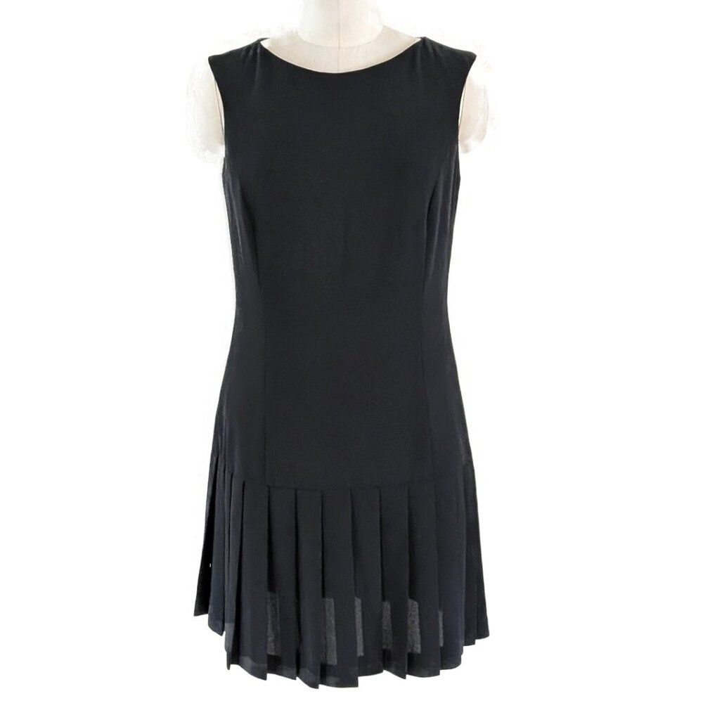 Vintage Anne Taylor Loft Sleeveless Drop Waist Box Pleat A-Line Dress SZ 12
